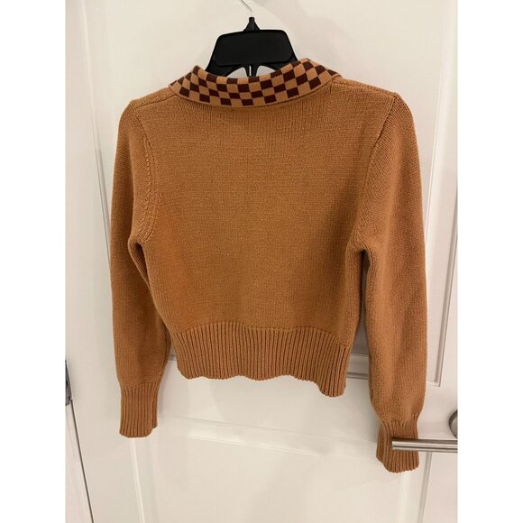 Lisa Says Gah Checkered Cropped Cardigan Sweater XS/S - Picture 7 of 9